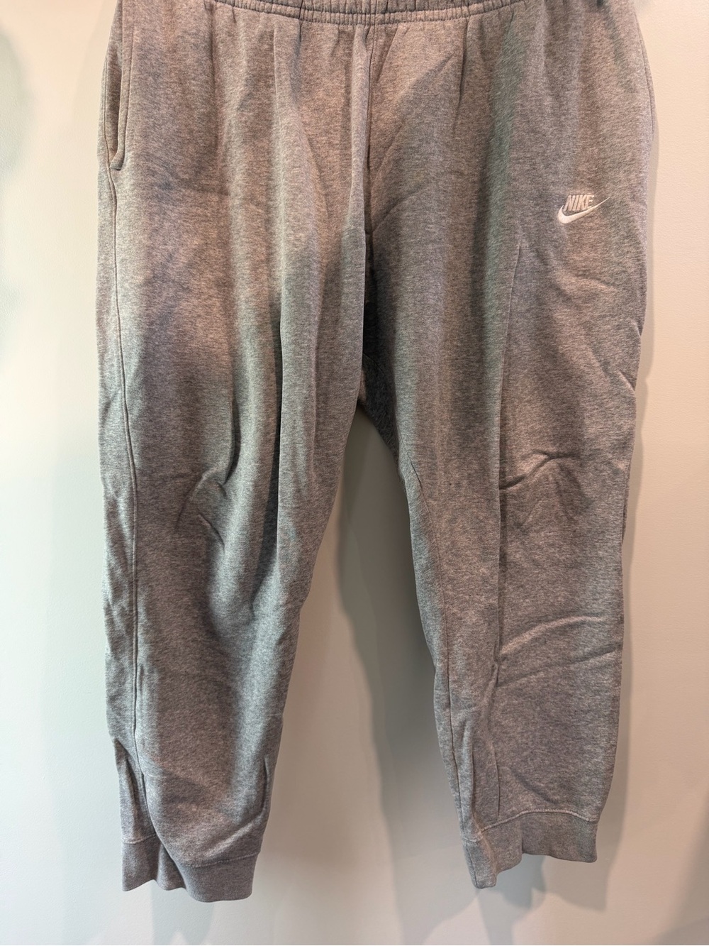 Nike Grey Fleece Joggers with White Logo